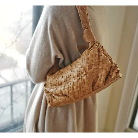 Cleobella Tan Woven Morgan Handbag - Picture 1 of 14